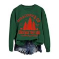 thumbnail image 1 of VBARHMQRT Sweat-Shirt Néon pour Femmes, Col Rond de Noël, Imprimé Oversize, Chapeau de Sapin de Noël, Flocon de Neige, Sweat-Shirt Sans Capuche, 1 of 4