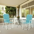thumbnail image 5 of 2 Pack Patio Lawn Webbed Folding Dining Chairs, 22"D x 22"W x 37.4"H Outdoor Beach Portable Lawn Chair Camping Chair Beach Chair for Yard, Garden, Blue, 5 of 5