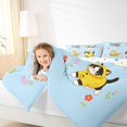 thumbnail image 5 of Manfei Cartoon Kitten Cat King Bedding, Rustic Floral King Bed in a Bag, Sky Blue, Polkadot Reversible, 7-Piece, 5 of 6