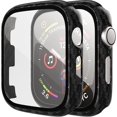 thumbnail image 1 of [2 Pack] IBAOLEA Compatible with IBAOLEA Watch 38mm Case, Full Coverage Bumper Protective Case with Screen Protector for Men Women iWatch Series 3/2/1, Black/Grey Wrap Black Carbon 38 mm, 1 of 6