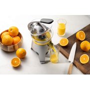 Eurolux Die Cast Stainless Steel Electric Citrus Juicer for Orange, Lemon, Grapefruit, 300 Watt