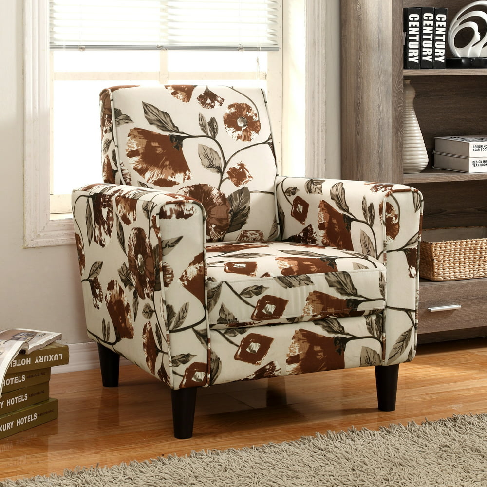 US Pride Furniture Modern Floral Pattern Print Fabric Upholstered