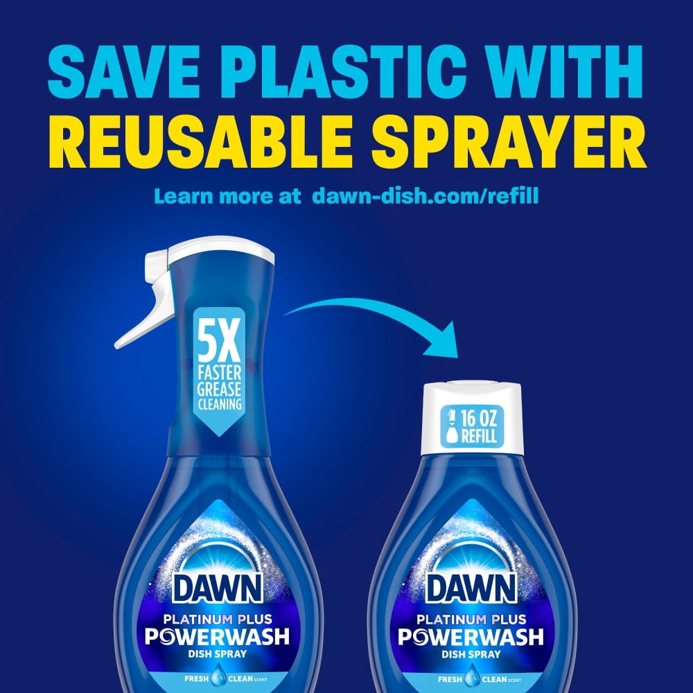 Dawn Platinum Powerwash Fresh Scent Spray Dish Soap Refill 16 fl oz - 3 count