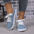 thumbnail image 6 of BOERTEU Women Frayed Edge Canvas Mule Sneakers, Lace Up Slip On Backless Casual Flat Shoes, Lightweight Non-Slip Walking Loafers for Daily Wear, 6 of 10