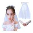 thumbnail image 1 of Velo Corto Y Guantes Para Primera Comunion Boda Nupcial, 1 of 6