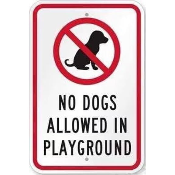 warning plaque No Dog Allowed In Playground Metal Tin Sign Wall Art Decor Safety Warning Signs For Outdoor & Indoor office Sign 8 X 12 Inch Yard Signs