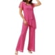 thumbnail image 1 of Traje pantalón de gasa liso de primavera para mujer - Diseño holgado e irregular - Top con botones y pantalones capri - Tallas S-XXXL, 1 of 7