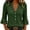 Green, variant on Cotton Linen Blouses for Women 3/4 Sleeve Ruffle Cuff Pleated Shirts Fall Work Office Business Casual Tops
