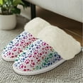 thumbnail image 4 of Chririnla Colorful Dog Paw Fuzzy House Slippers for Women Non-Slip House Shoes with Fur Edges Warm Plush Bedroom Shoes for Winter Home, 4 of 7