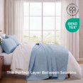 thumbnail image 3 of THD Benjamin - 3 Piece Full Queen Size Quilt Set, Lightweight Queen Bedspread Coverlet Set (Full/Queen, Light Blue), 3 of 7