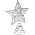 thumbnail image 2 of Silver Glitter Miniature 5 Point Star Tree Topper 4 x 4.75 in, 2 of 4