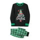 thumbnail image 5 of Conjunto de pijamas navideños familiares a juego con estampado de árbol, letras y cuadros. Pijamas de vacaciones para papá, mamá y niños., 5 of 10