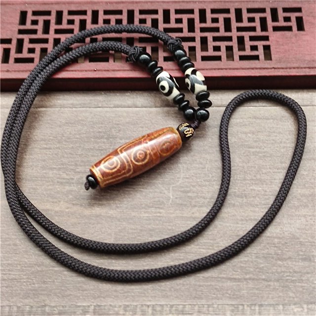 Collar de estilo tibetano con nueve ojos, cadena de cuentas de ágata para hombres y mujeres, collar de estilo étnico tibetano