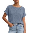 thumbnail image 2 of Molidfa Women's Indian Block Print Graphic Tee Crew Neck Short Sleeve Regular Fit Casual Lightweight Summer Top, 2 of 5