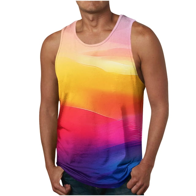 Camiseta de Cuello Redondo sin Mangas para Hombres Camiseta de Cuello Redondo para Hombres