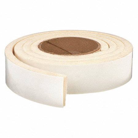

1/8 Thick 1-1/2 Wide x 25 Ft. White Firm Wool Fiber Felt F1 Strip with Adhesive Backing