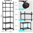 thumbnail image 2 of Black Shelving Unit, 42x 32 x 165 cm, 6 Tier Tall Narrow Shelving Unit with Wheels and Anti-Slip Feet, Adjustable Shelving (Black), 2 of 7