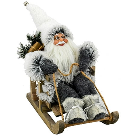 Seasonal Abode Santa Figurine on Sled