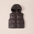 thumbnail image 2 of SuTry Kids Solid Color Hooded Sleeveless Lightweight Down Vest Warm Fall Winter Thermal Outerwear for Children 3-15 Years(Coffee#1,8-9 Years), 2 of 9