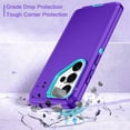 thumbnail image 4 of I-HONVA Compatible with Samsung Galaxy S26 Ultra Case,3-Layer Military-Grade Drop Protection Anti-Slip Bumper Rugged Shockproof Dustproof Protection Phone Case,Purple Green, 4 of 7