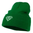 thumbnail image 2 of Diamond Embroidered Long Beanie - Kelly OSFM, 2 of 5