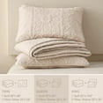 thumbnail image 4 of Whale Flotilla 3-Piece King Quilt Set, Soft Embossed Bedding Set, Lightweight Bedspread Coverlet with Damask Vintage Pattern, Reversible Bed Cover for All Seasons, Brich Beige, 4 of 7