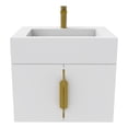 thumbnail image 2 of Nile 24" White Wood Floating Vanity with White Top and Gold Trim, 2 of 10