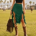 thumbnail image 6 of Skirts for Women Skirt Summer Lace Solid Color Fashion Music Festival Bodycon Midi Skirt for Everyday and Travel Dark Green XL, 6 of 8