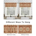 thumbnail image 6 of Orange Boho Kitchen Curtain Valances for Windows Farmhouse Short Curtains, Geometric Antique Tribal Retro Ethnic Rod Pocket Valance Curtain for Bedroom Cafe Living Room 60"x18", 6 of 8