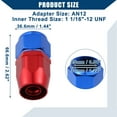 thumbnail image 5 of AN12 Female Fuel Line Adapter Fittings Top 0 Degree Fuel Line Connector for Car Blue Red, 5 of 6