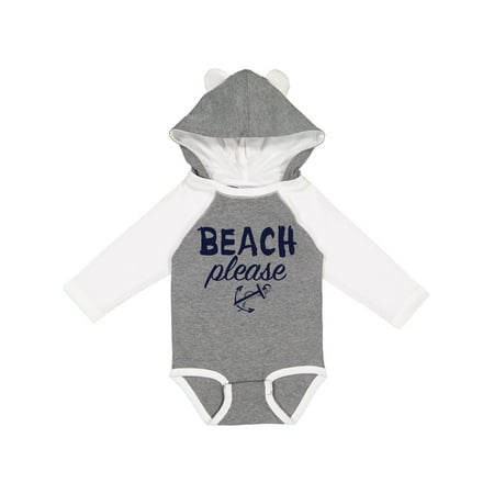 

Inktastic Beach Please with Anchor Gift Baby Boy or Baby Girl Long Sleeve Bodysuit