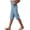 Sky Blue, variant on Women's Casual Summer Knee Length Pants Breathable Elastic Waist Loose Fit with Pockets by Yigetop Black L