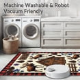thumbnail image 5 of ODIKA 3'x5' Machine Washable Non-Slip Area Rug, Rustic Cabin Red High Traffic Rug, Red, 1174628, 5 of 7
