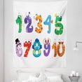 thumbnail image 1 of Number Tapestry, Math Signs as Funny Characters Monsters Giraffe Snake Cartoon, Fabric Wall Hanging Decor for Bedroom Living Room Dorm, 5 Sizes, Multicolor, by Ambesonne, 1 of 1