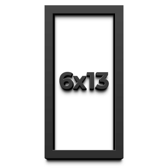 6x13 Shadow Box Frame Black | 1 inches Deep Real Wood Contemporary Shadowbox Display Frame | UV