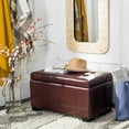 thumbnail image 2 of SAFAVIEH Small Manhattan Rustic Tufted Storage Bench, Cordovan, 2 of 11
