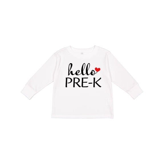 Inktastic Hello Pre-k Boys or Girls Long Sleeve Toddler T-Shirt