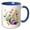 Blue/White, variant on 3drose, Pretty Image of Watercolor Floral Easter Eggs Illustration, 15oz Mug