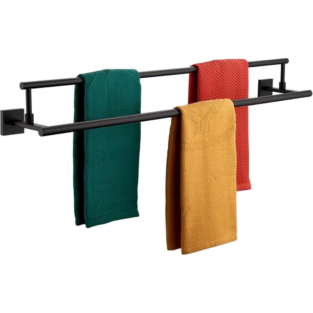 Bathroom Towel Bars Double Towel Rails Matte Towel Holder for Kitchen Garage Wall Mount Stainless Steel BBKL