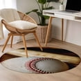 thumbnail image 5 of Area Rug 36in, Vintage Baseball with Wooden Bat Floor Carpet Living Room Rug, American Sports Non-Slip Welcome Mat Indoor Rugs for Bedroom Dining Room, 5 of 9