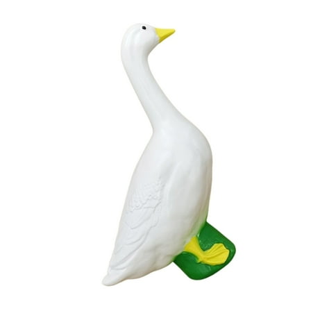 Artistic Hand Painted White Gooses Yard Ornaments Weatherproofed Garden