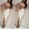 thumbnail image 5 of Robe de Soirée Formelle pour Femmes Bal Prom à Manches Longues Robe de Mariage Demoiselle d'Honneur Brillante Coupe Ajustée Fente Transparente, 5 of 5