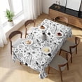 thumbnail image 3 of Black White Cartoon Space Table Cloth Waterproof Tablecloths, Star Spacecraft Rocket Meteorite Tablecloth Dining Table Cover for Kitchen Party Tabletop Outdoor, Rectangle Tablecloth 54x108 Inch, 3 of 9
