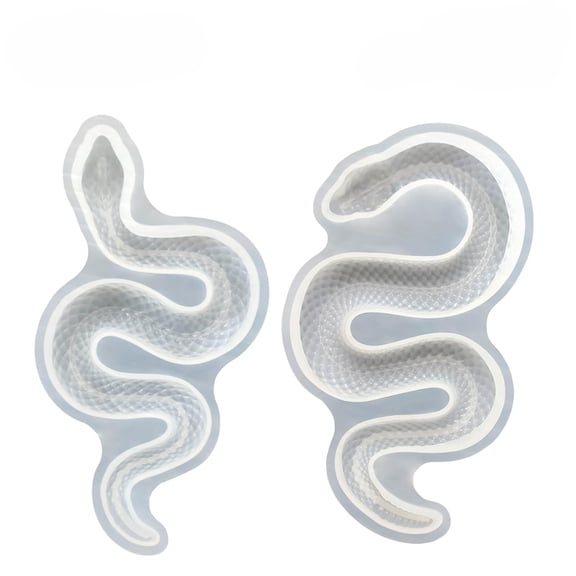Snake Resin Molds Set - 2Pcs 3D Snake Silicone Molds, Unique Animals Halloween Ornament Silicone Mold, Effortless Demolding Animal Epoxy Molds for DIY Art Home Decor Serpent Lovers Gifts (Style-B)
