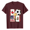 thumbnail image 4 of Women's Football Graphic T-Shirt, Women's Soccer Letter Print Short Sleeve T-Shirt, Casual Summer Neck Top for Women Sports Fan Tee Shirt Everyday for Soccer Tournament 2026 Wine Size: 2XL, 4 of 4
