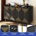 thumbnail image 2 of ModFusion Sideboard with Magnetic Door Catch, 5 Legs, Pantry Buffet Storage, Coffee Bar Cabinet, Black and Gold, 2 of 11