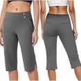 thumbnail image 2 of AINIYS High Waisted Quick Dry Stretchy Capris Pants for Women Fitness Yoga Outdoor Dark Gray XXL, 2 of 9