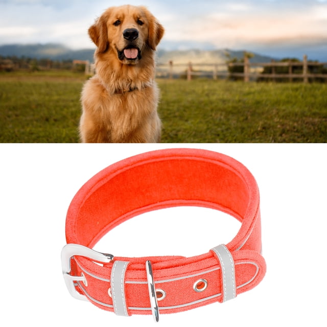 Dog Adjustable Collar, Breathable Comfortable Pet Reflective Collars Reflective Edging Design Prevent Rust For Pets