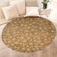 thumbnail image 4 of Golden Christmas Snowflake Pattern Round Blanket,Comfortable Soft Flannel Throw Blanket,All Season,Warm Lightweight Blankets for Sofa Bed Couch Living Room Chair 60"x60", 4 of 5
