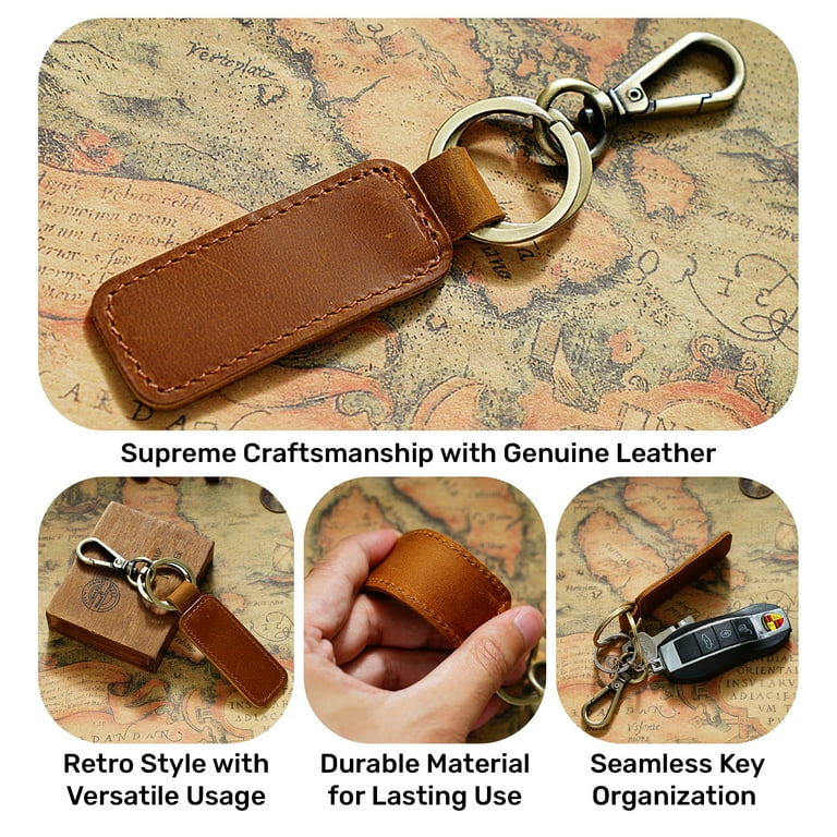 Genuine Leather Keychain Leather Key Chain Holder for Men and Genuine Leather Keychain Leather Key Chain Holder for Men and